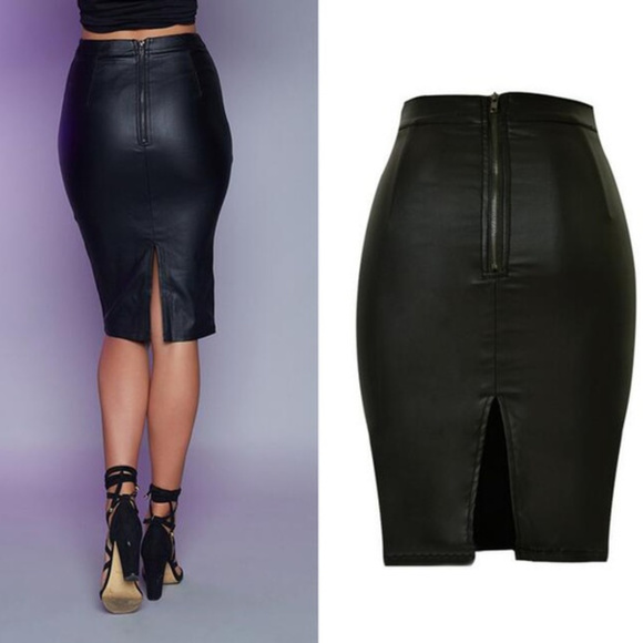 🎉🎊3X〽️HP🎊🎉 NWT Faux Leather Pencil Skirt - Picture 3 of 8